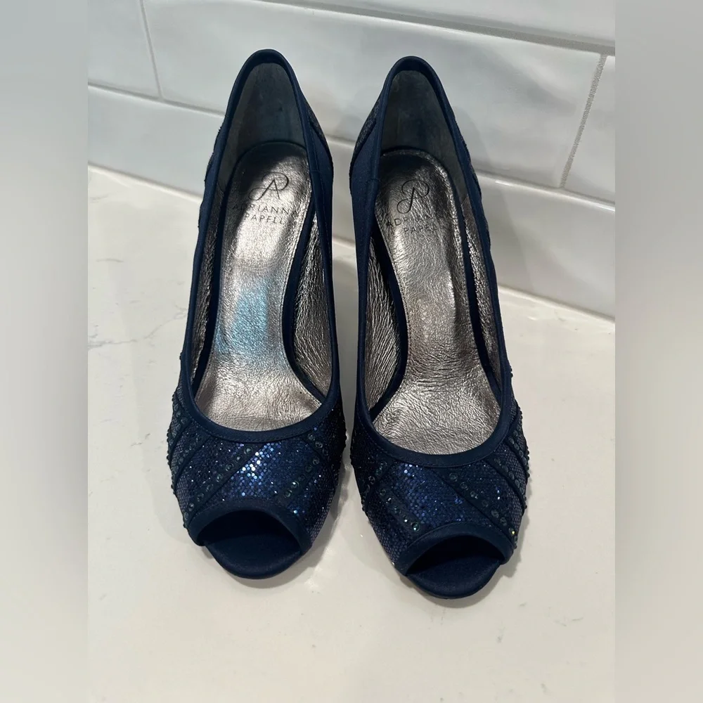 Adrianna Papell Midnight Blue Glitter Heels